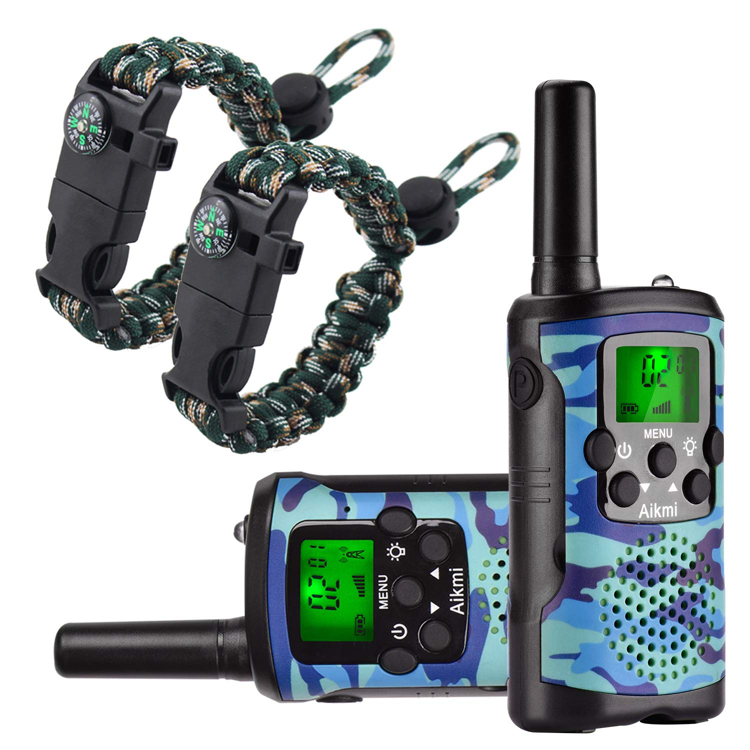 Kids Walkie Talkies - 22 Channel 2 Way Radio with 3 Mile Range, Durable Handheld Toy for Boys & Girls Age 6+ | Perfect for Outdoor Adventures, Camping, Birthday Gifts & Family Games (Blue Camo)