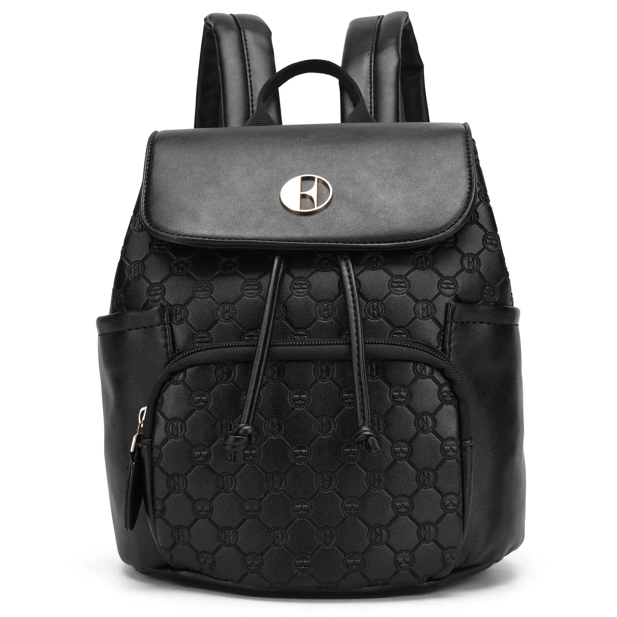 10L Vegan Leather Monogram Mini Backpack for Women - Stylish Waterproof Travel Daypack, Perfect for Hiking, Shopping & College Campus Use