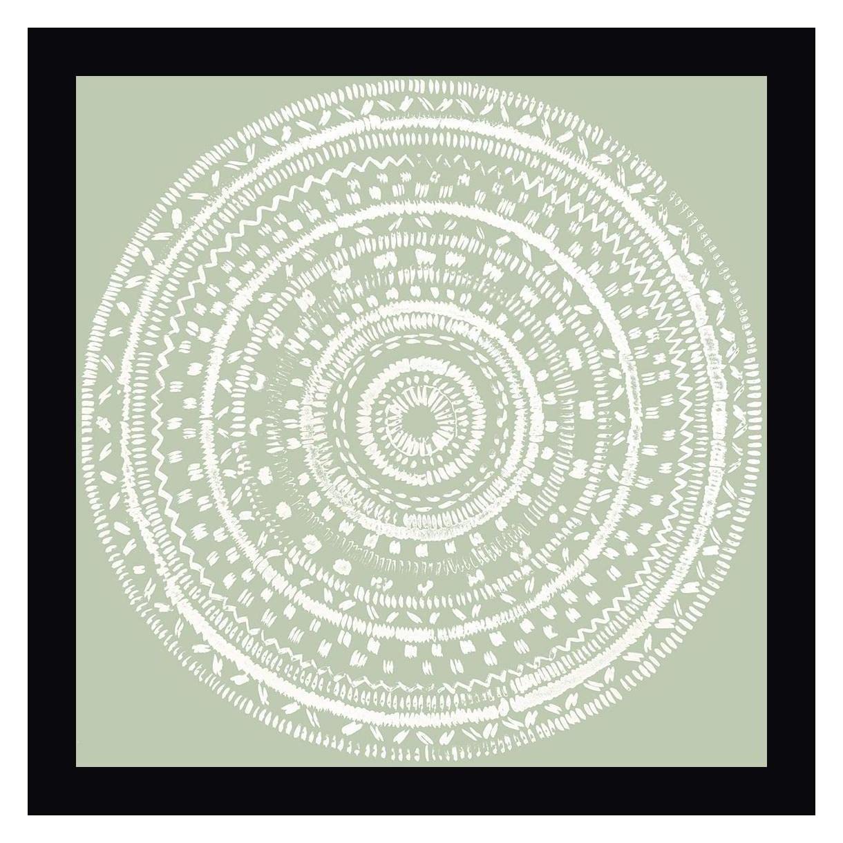 Tom Reeves Circles of Life II Framed Canvas Art Print - 30x30 Inches - Black Wood Frame - Ready to Hang Wall Decor for Living Room, Bedroom & Office