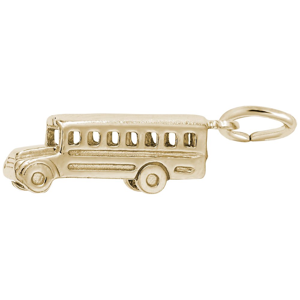 Rembrandt Charms School Bus Pendant - 14K Gold or Sterling Silver Charm for Necklace - Perfect Back to School Gift for Teachers & Students