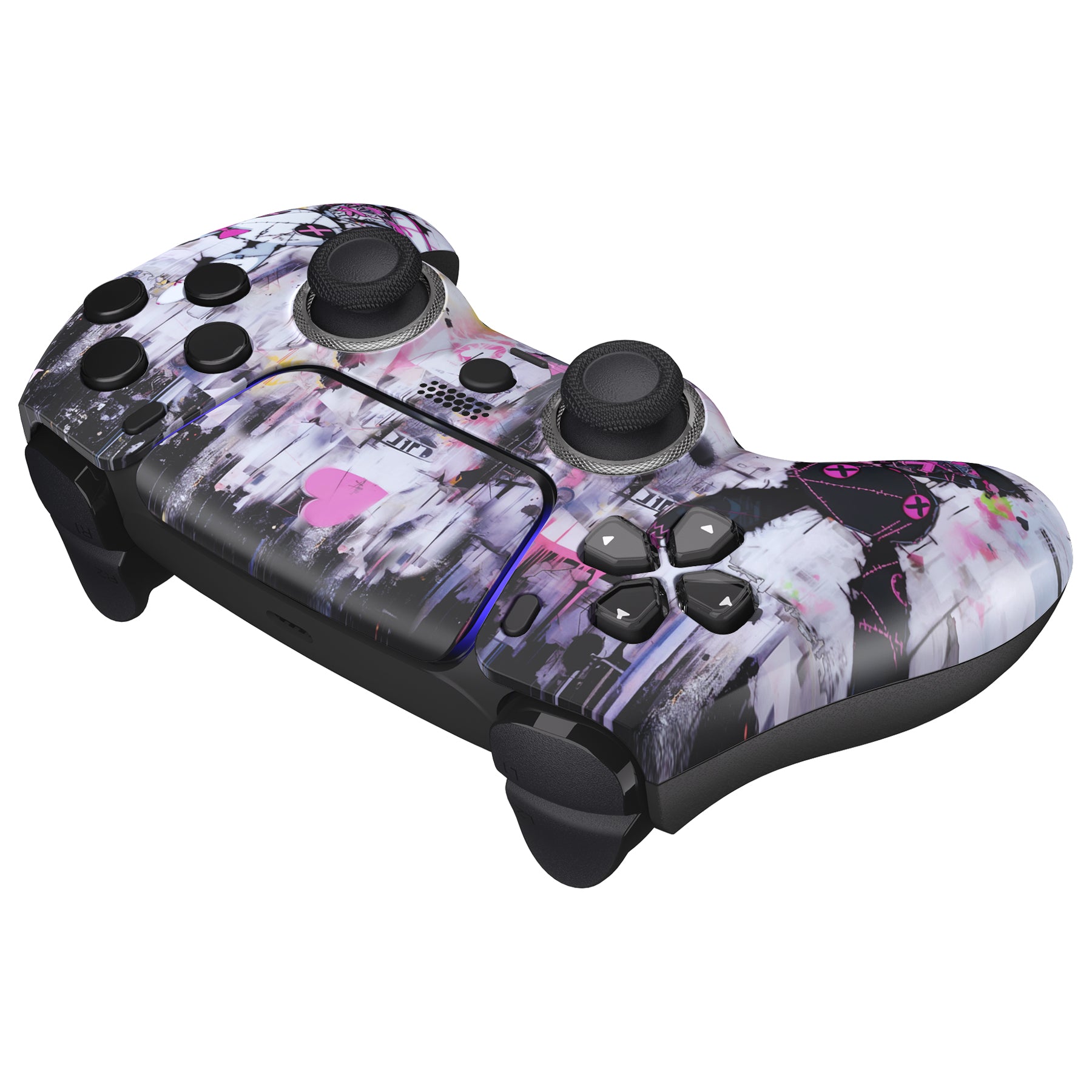 eXtremeRate LUNA Redesigned Replacement Front Shell with Touchpad for PS5 Controller BDM 010/020/030/040/050 - Lovely Punky Bunny Style - Perfect for Gaming, Customization & Controller Protection