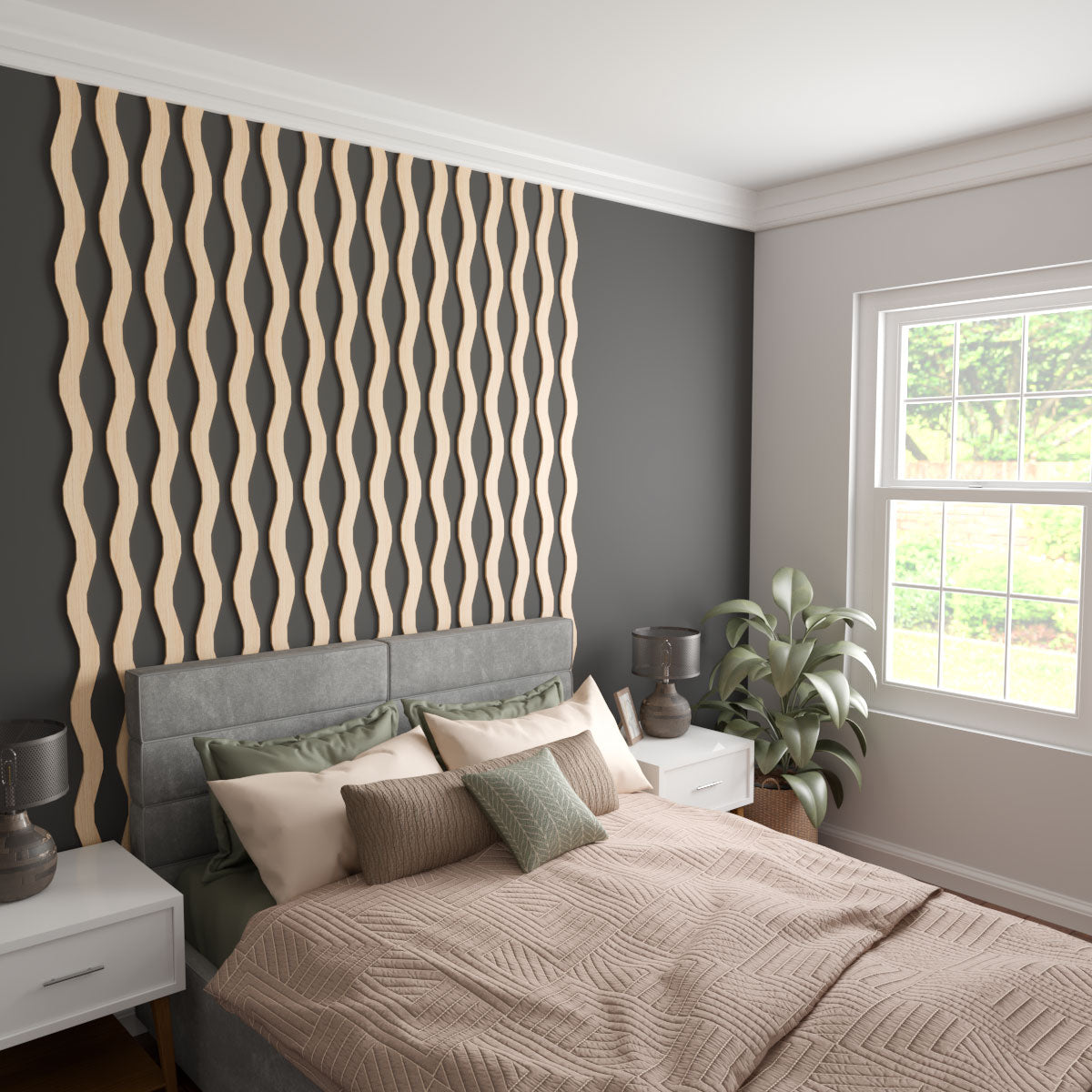 Adjustable Wood Slat Wall Panel Kit - Modern DIY Accent Wall for Home & Office Decor - Easy Installation for Living Room, Bedroom, or Commercial Spaces