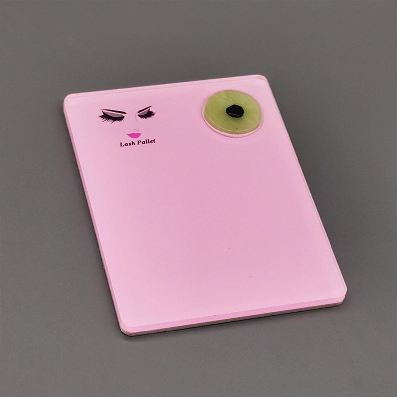 Professional Pink Acrylic Eyelash Extension Palette with Round Jade Stone - Lash Artist Tool Kit for Salon & Home Use - Perfect for Eyelash Extensions, Lash Lifting & Makeup Application