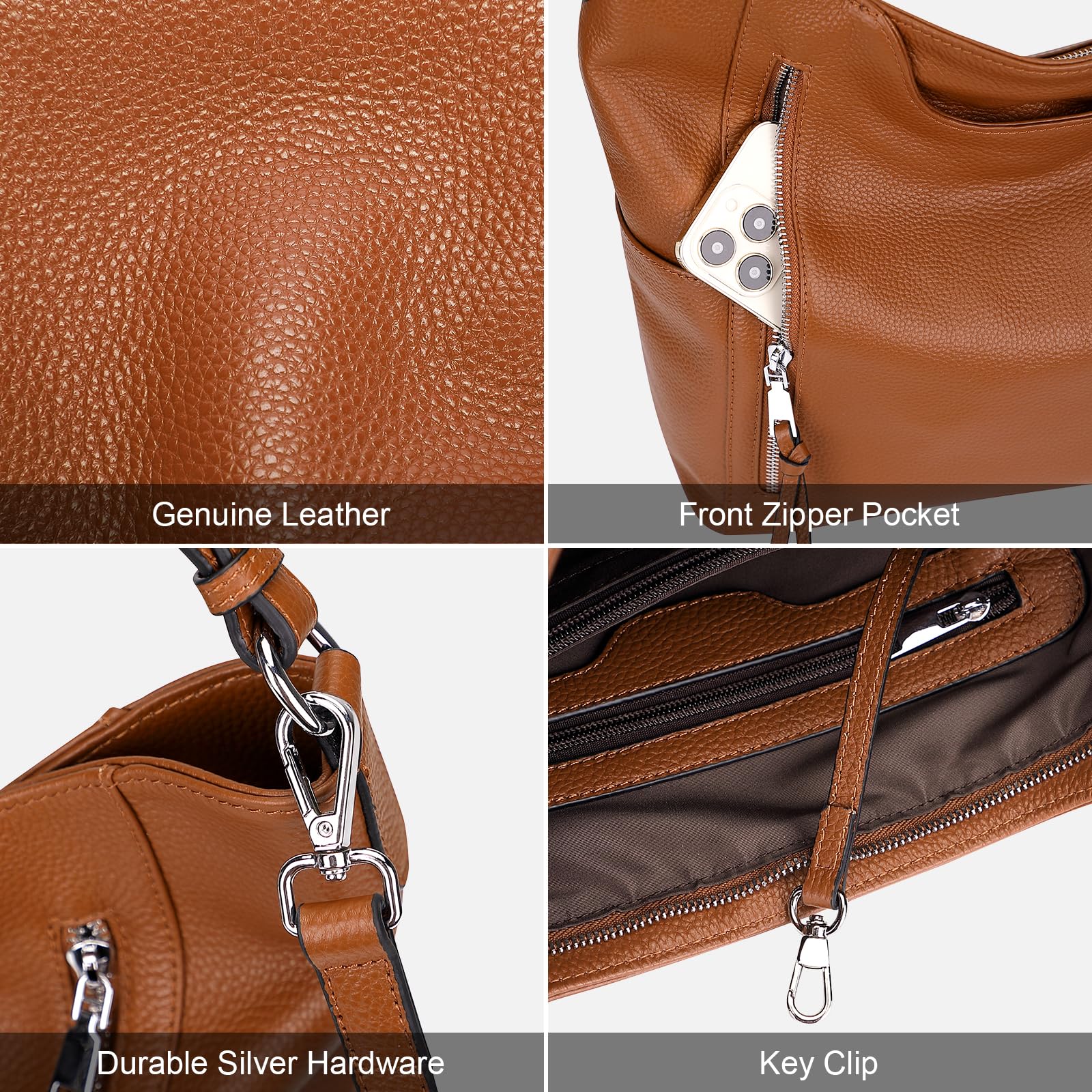Genuine Leather Hobo Bags for Women - Soft Casual Shoulder Purse & Handbag | Perfect for Work, Travel & Everyday Use