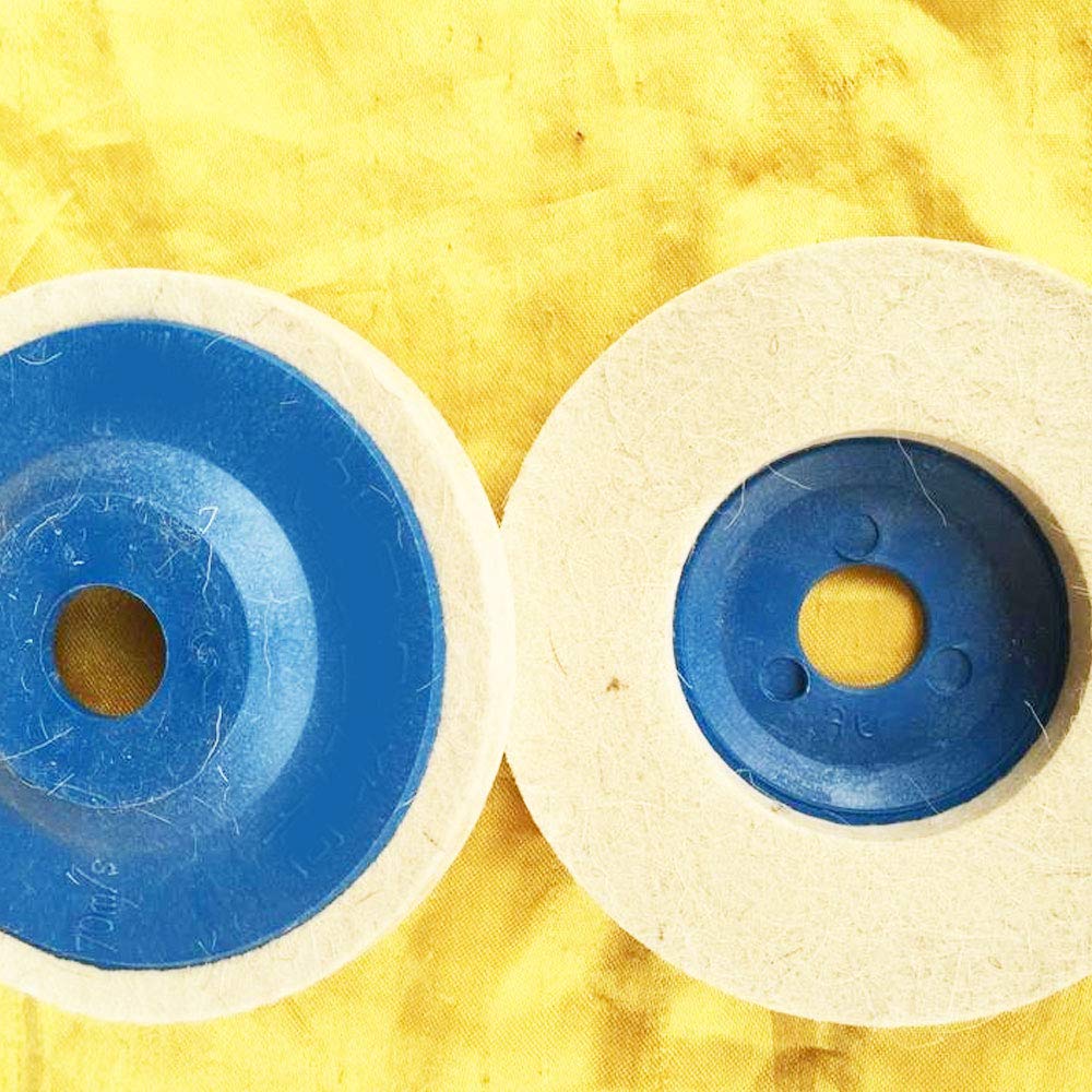 4 Inch 100mm Round Wool Buffing Pad Polishing Wheel Set - Felt Buffer Disc for Angle Grinder (Blue) - Perfect for Metal Polishing, Car Detailing & DIY Projects
