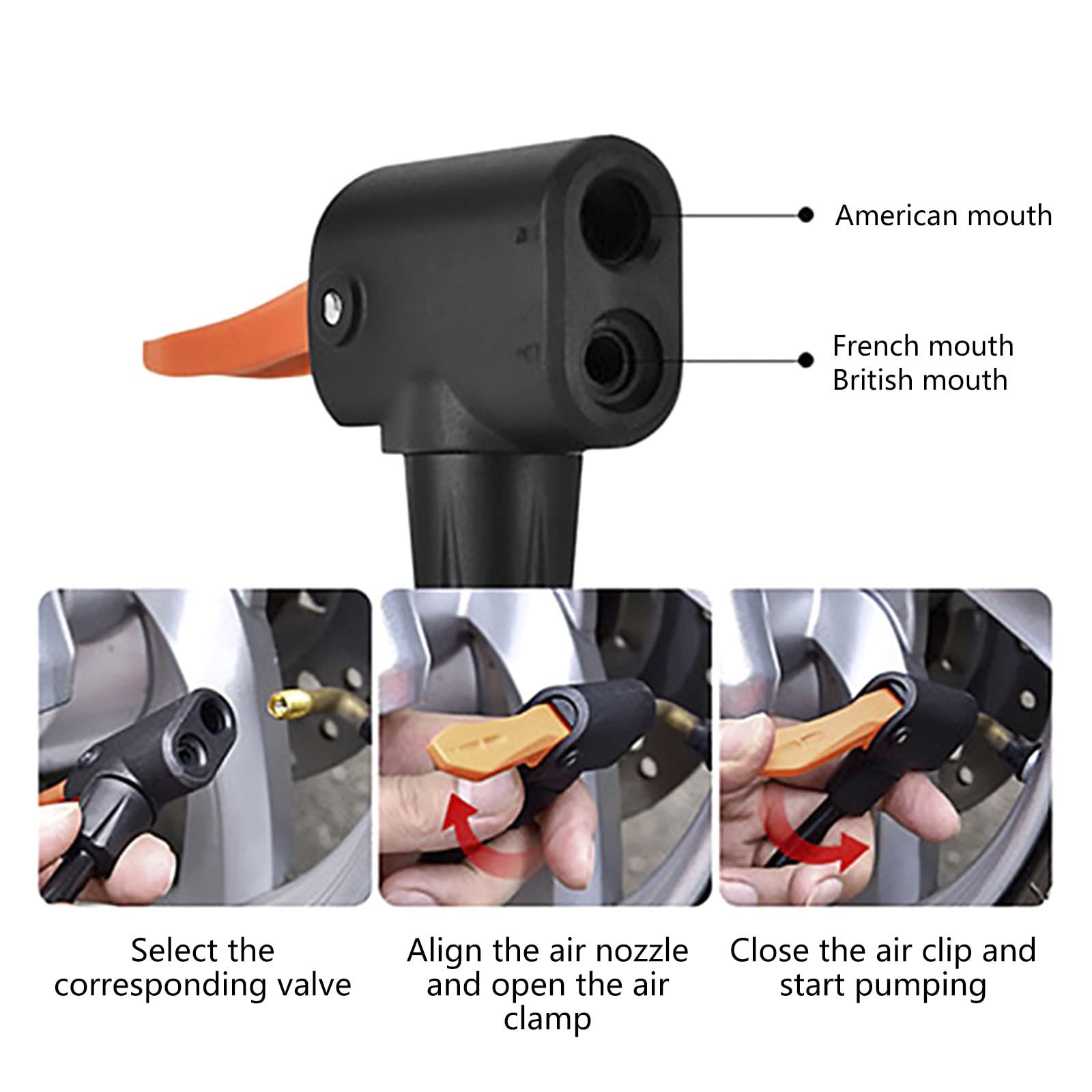 Premium Bike Tire Inflator Nozzle Adapter - Universal Replacement Head for Bicycle Pumps, Compatible with Most Bike Valves - Perfect for Road Bikes, Mountain Bikes & Commuting Cycling Accessories
