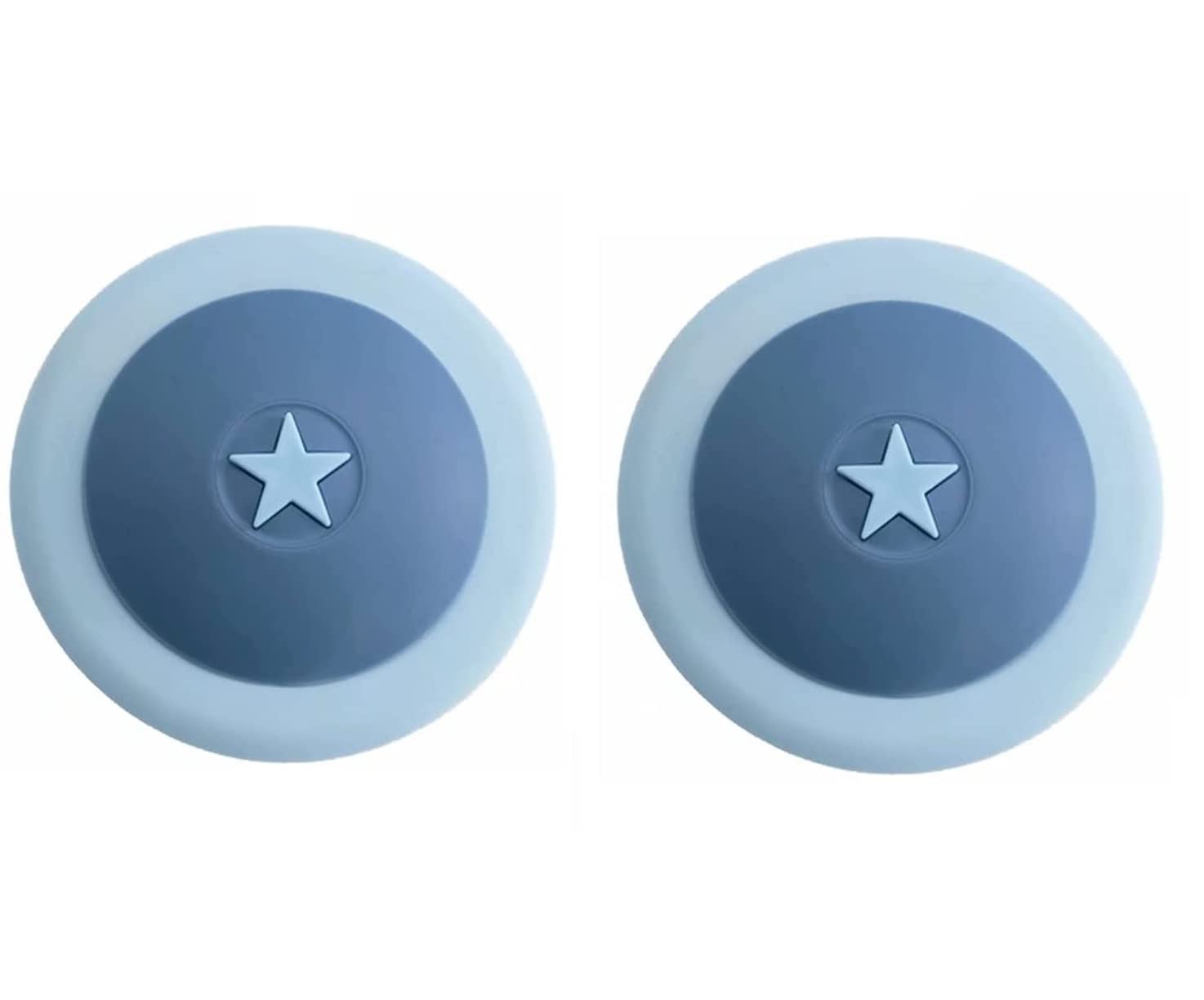 FS COOL Silicone Drain Stopper - Flat Suction Sink Stopper & Odor-Proof Floor Drain Cover for Bathroom, Bathtub, Kitchen - Non-Slip, Easy to Clean (2-Pack, Blue) - Perfect for Hair Catcher, Shower Drain Protection and Sink Clog Prevention