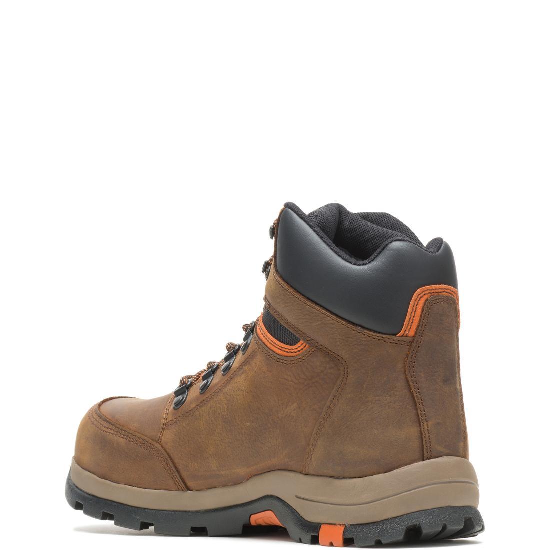 Grayson Men's Waterproof Steel Toe Mid Work Boots - Brown Safety Shoes for Construction, Warehouse & Outdoor Work | Durable Non-Slip Work Boots