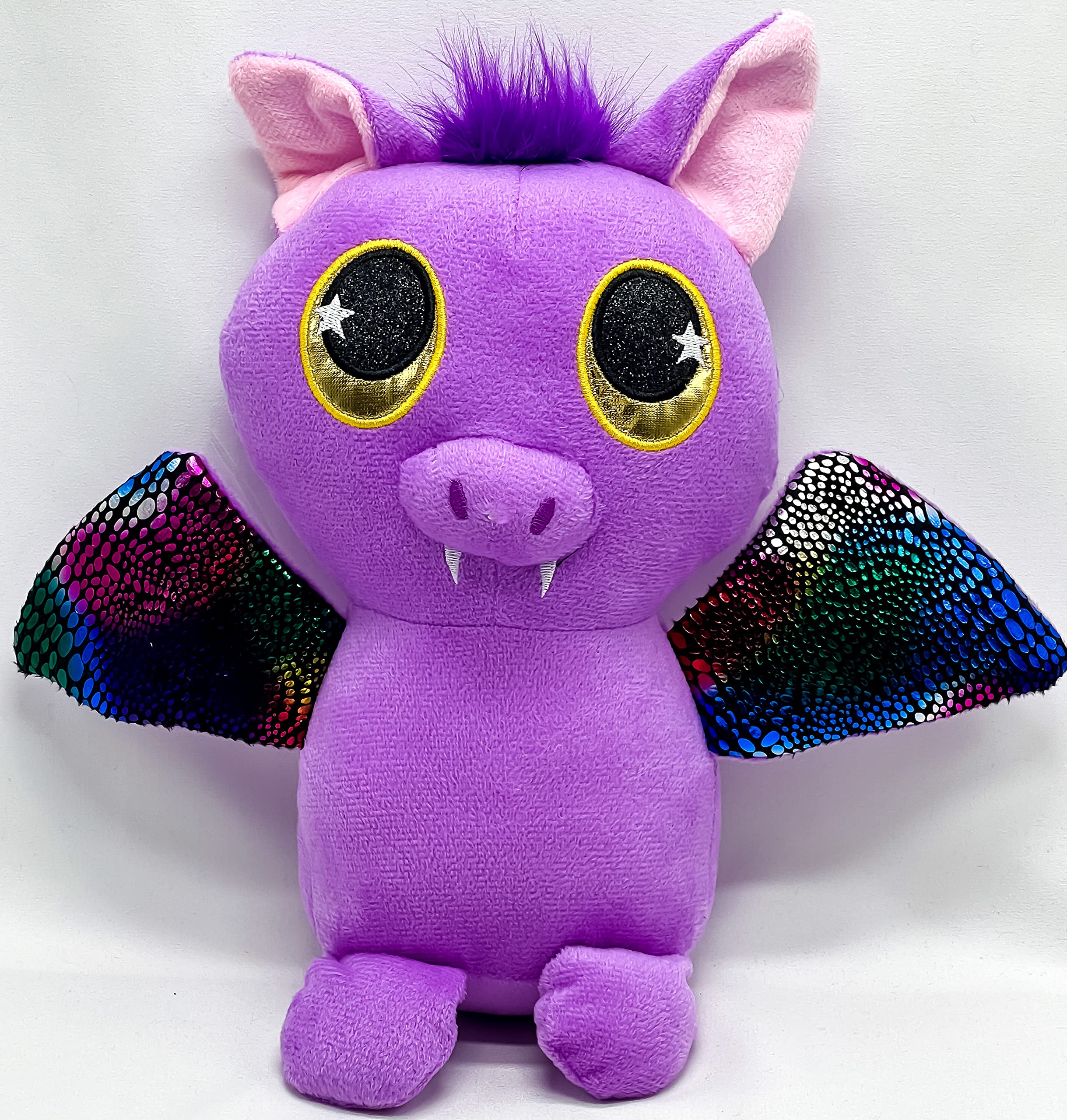 Jumbo 10-inch Purple Bat Plush Toy - Soft & Cuddly Halloween Stuffed Animal for Kids, Cute Bat Decor for Halloween Party, Home Decor, Nursery Room, and Gift Idea