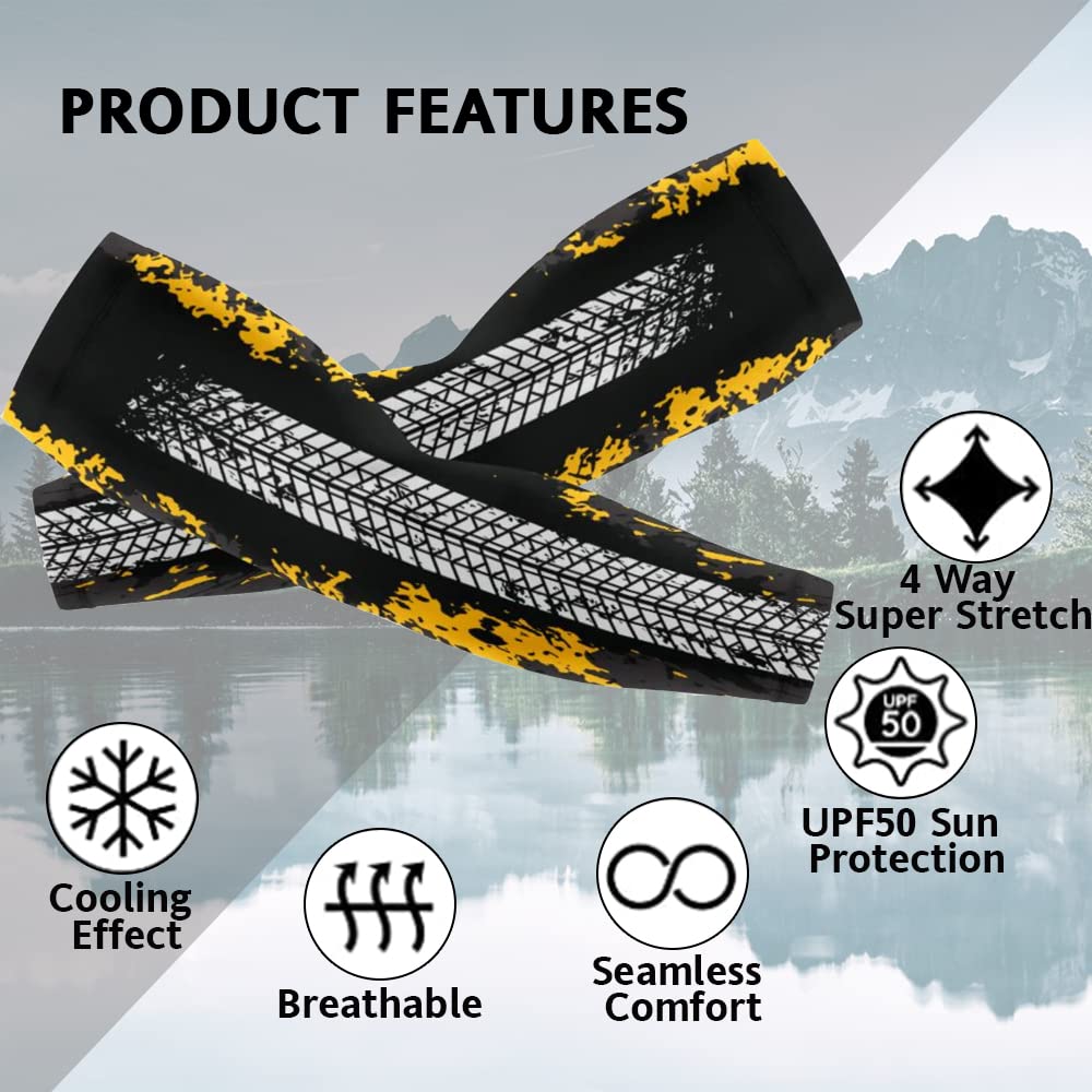 UV Protection Arm Sleeves with Beard & Skull Print - Cooling Sun Sleeve Covers for Men & Women - Perfect for Cycling, Running, Hiking & Outdoor Sports