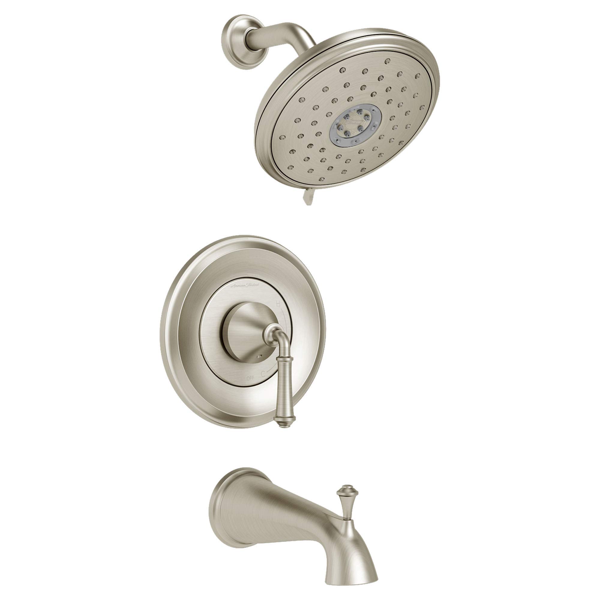 American Standard TU052502.295 Delancey Bath & Shower Trim Kit with Pressure Balance Valve - 2.5 GPM Brushed Nickel Finish | Perfect for Modern Bathroom Renovations & Spa-Like Shower Experience
