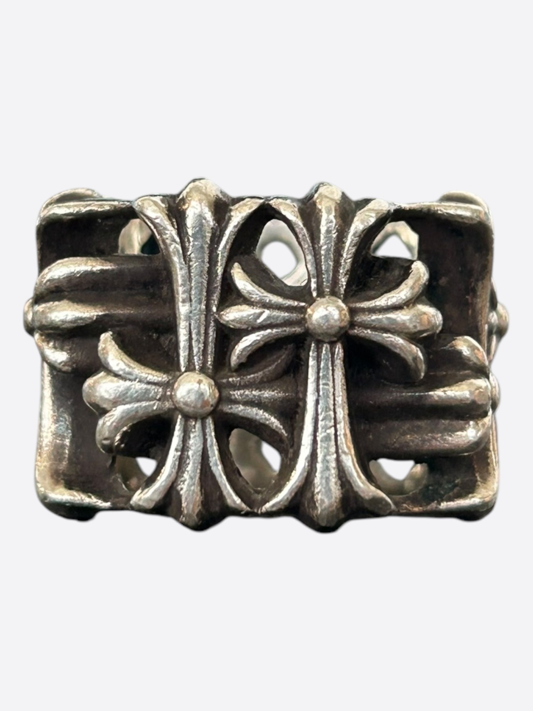 Chrome Hearts Silver Square Cemetery Ring for Men & Women - Gothic Punk Jewelry for Everyday Wear & Special Occasions