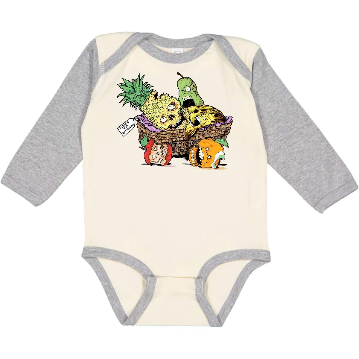 Inktastic Zombie Fruit Gift Basket Long Sleeve Baby Bodysuit - Cute Halloween Outfit for Infants, Baby Shower Gift Idea