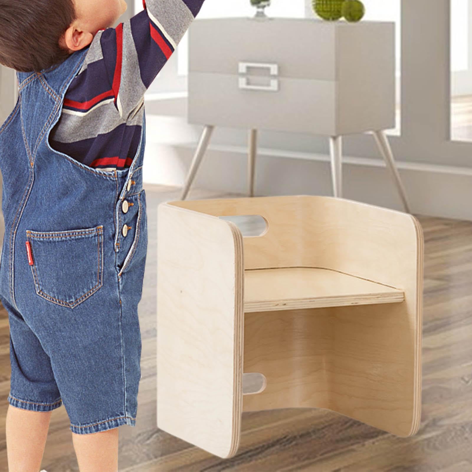 Montessori Weaning Chair for Toddlers - Solid Wood Kids Chair for Nursery, Living Room & Playroom - Eco-Friendly Wooden Furniture for Learning & Play