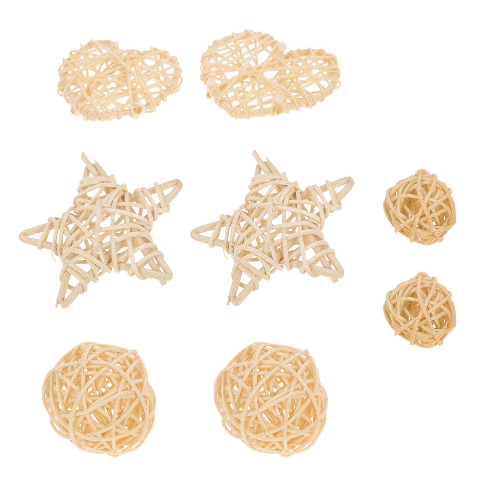 **POPETPOP 8-Piece Pet Teething Takraw Ball Set - Hamster, Rabbit, Rat Chew Toys for Small Pets - Natural Rattan Molar & Exercise Toys for Bunnies, Rodents - Perfect for Cage Decor & Stress Relief**    *(Ideal for teething, playtime, and keeping small pets active and entertained!)*