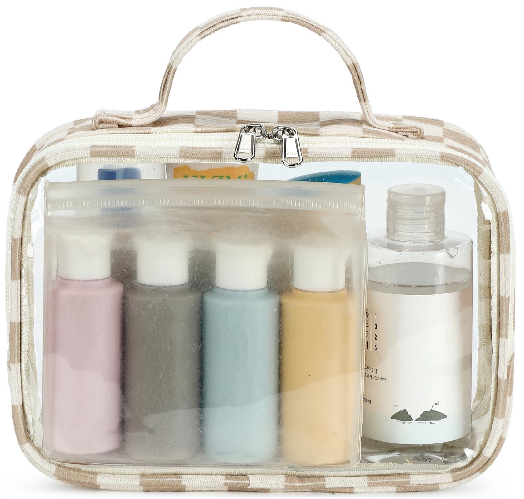 Bluboon 3Pcs Clear Makeup Bags for Women Travel - Waterproof Cosmetic Organizer for Toiletries & Essentials