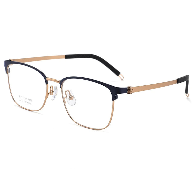 Bclear Unisex Full Rim Square Titanium Eyeglasses A113 - Lightweight Durable Frame for Men & Women - Perfect for Reading, Work & Everyday Wear
