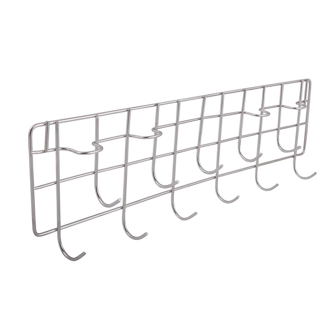 JISUN 4-Pack Stainless Steel Kitchen Organizer Set - Cup Holder, Glass Stand, Wall Mounted Ladle Hook Rail & Chakla Belan Stand - Space Saving Silver Storage Solution for Cups, Utensils & Rolling Pins - Perfect for Small Kitchens, RVs & Dorm Rooms