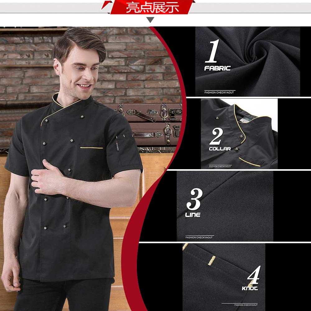 Custom Chef Jackets for Men & Women - Personalized Embroidery Kitchen Uniforms for Restaurant, Hotel & Culinary Professionals - Perfect for Cooking, Baking & Professional Chef Work