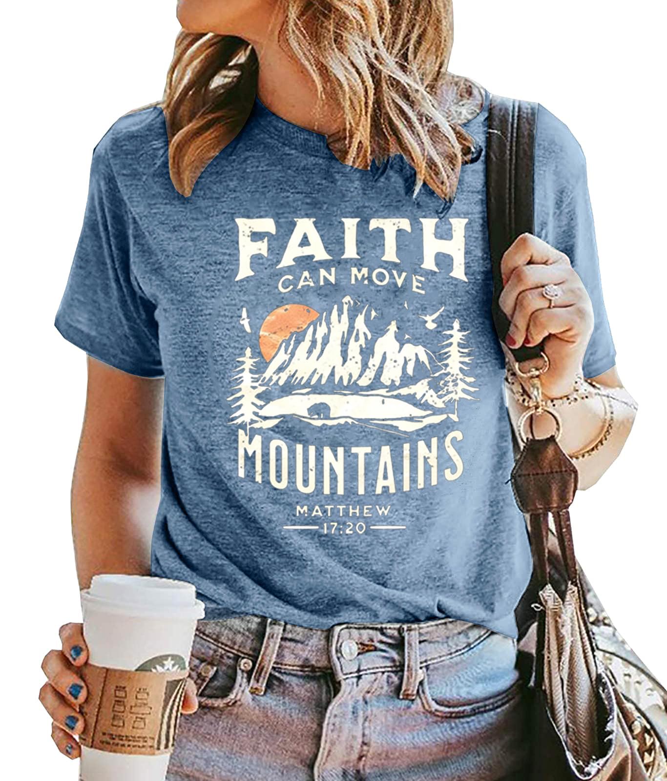 Christian Faith T-Shirts for Women - Butterfly Daisy Graphic Casual Tee - Perfect for Church, Bible Study & Everyday Wear