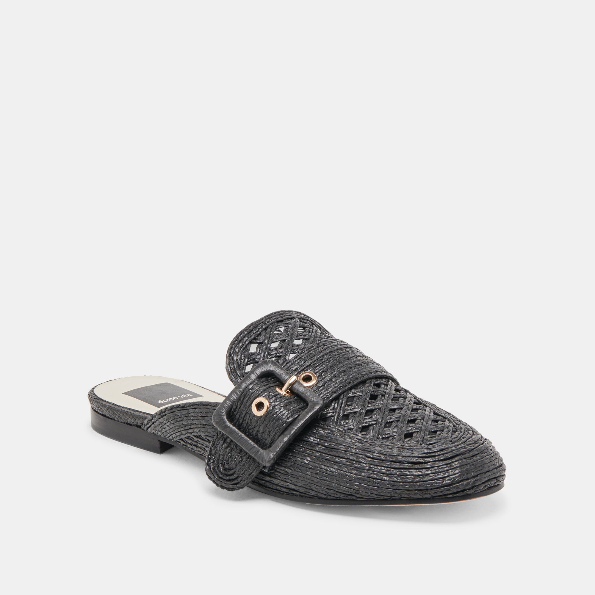SIANNA Black Raffia Flats - Comfortable & Stylish Women's Sandals for Summer, Beach, and Casual Outings