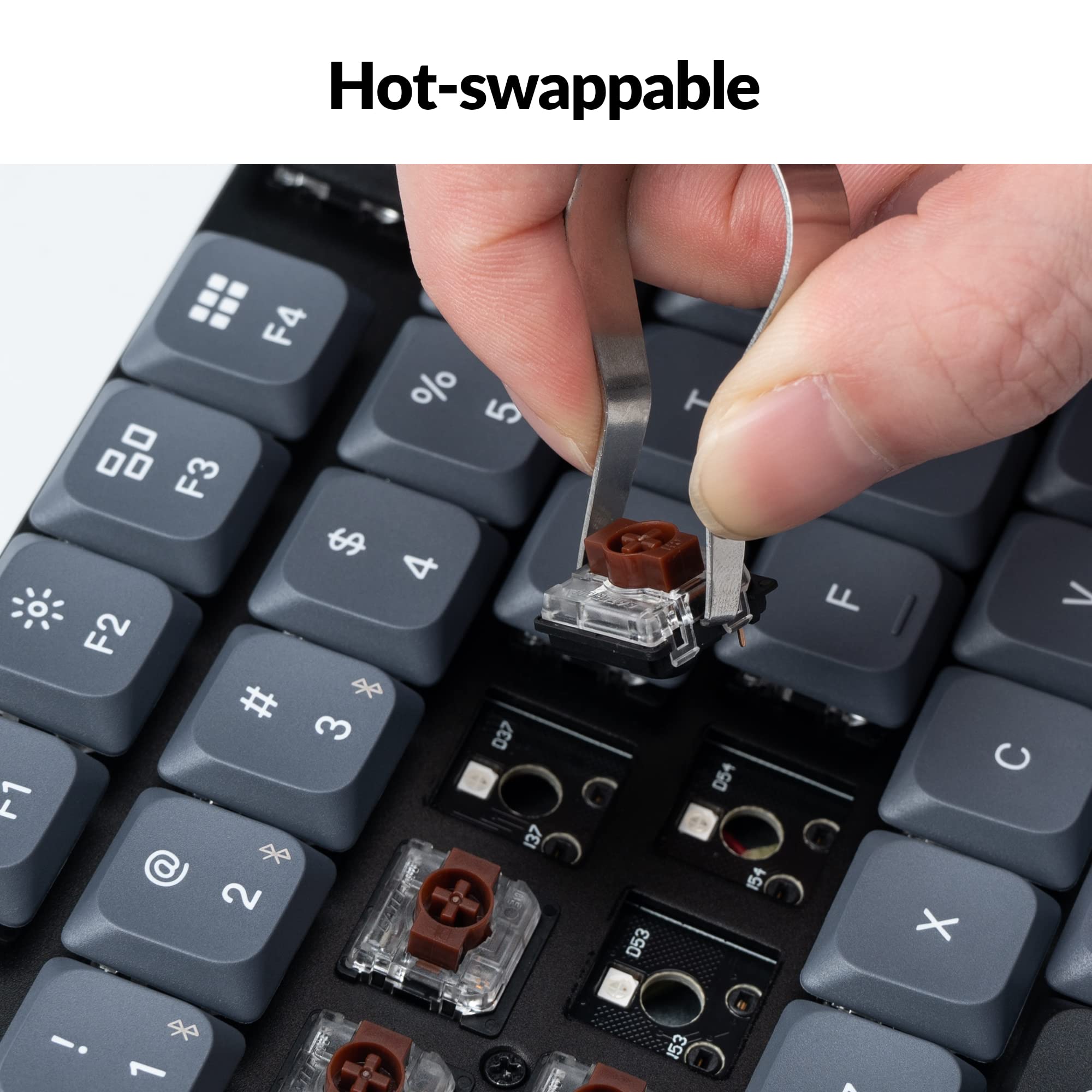 Keychron K13 Pro Ultra-Slim Wireless Mechanical Keyboard - QMK/VIA Programmable, RGB Backlit, Hot-Swappable Low-Profile Gateron Brown Switches, TKL Layout with Numpad - Compatible with Mac, Windows, Linux - Perfect for Office Work, Gaming & Programming