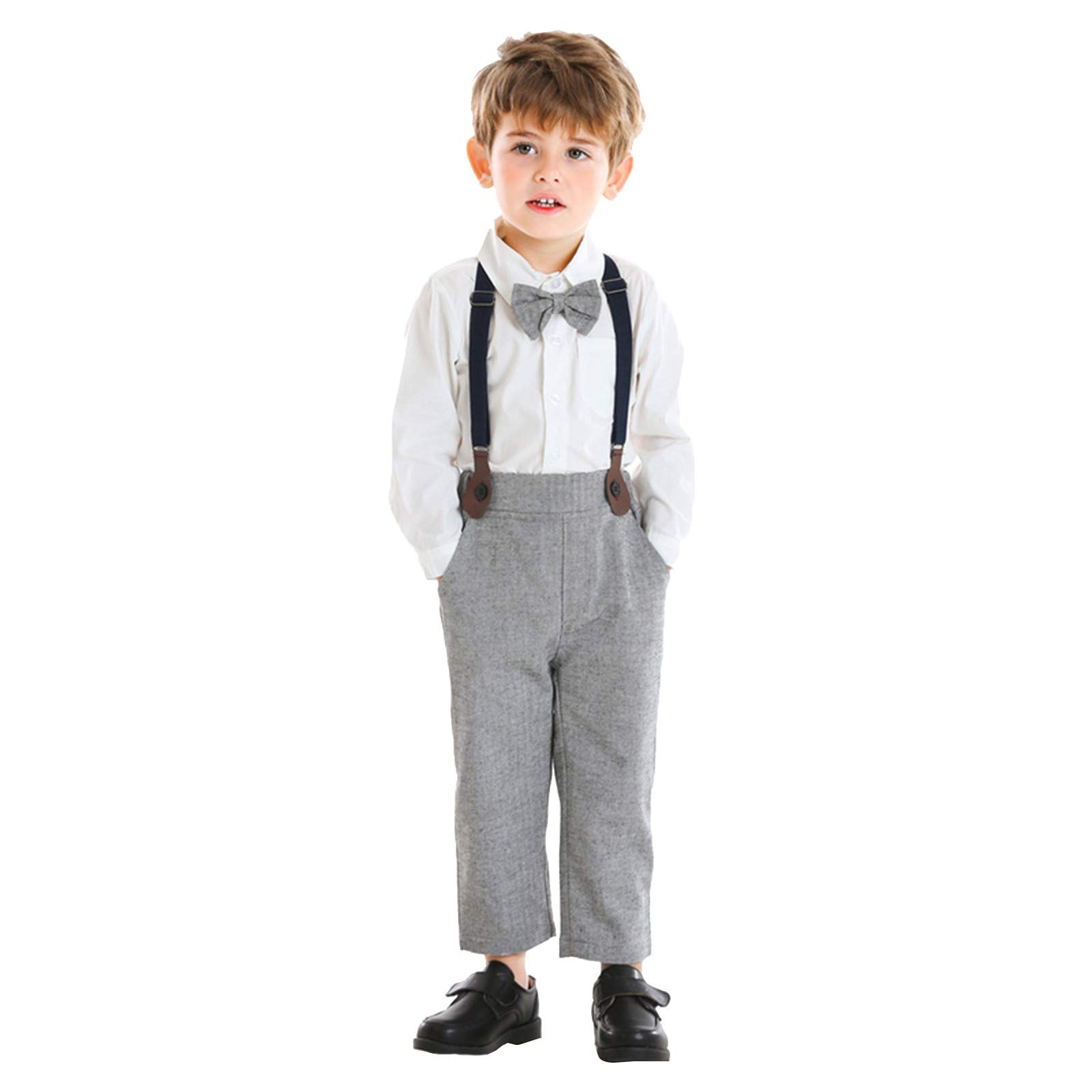 3-Piece Baby Boy Suit Outfit Set - Formal Dress Shirts & Pants for Toddlers 2T-3T | Perfect for Weddings, Parties & Special Occasions