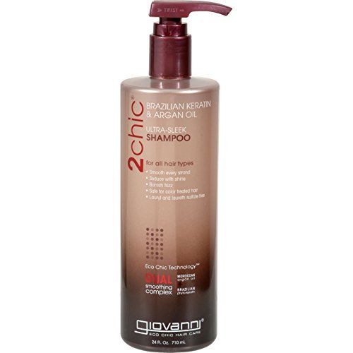Giovanni 2Chic Brazilian Keratin & Argan Oil Conditioner 24 oz - Deep Hydrating Hair Treatment for Dry, Damaged Hair - Multi-Pack (Great for Daily Use, Salon-Quality Results at Home)