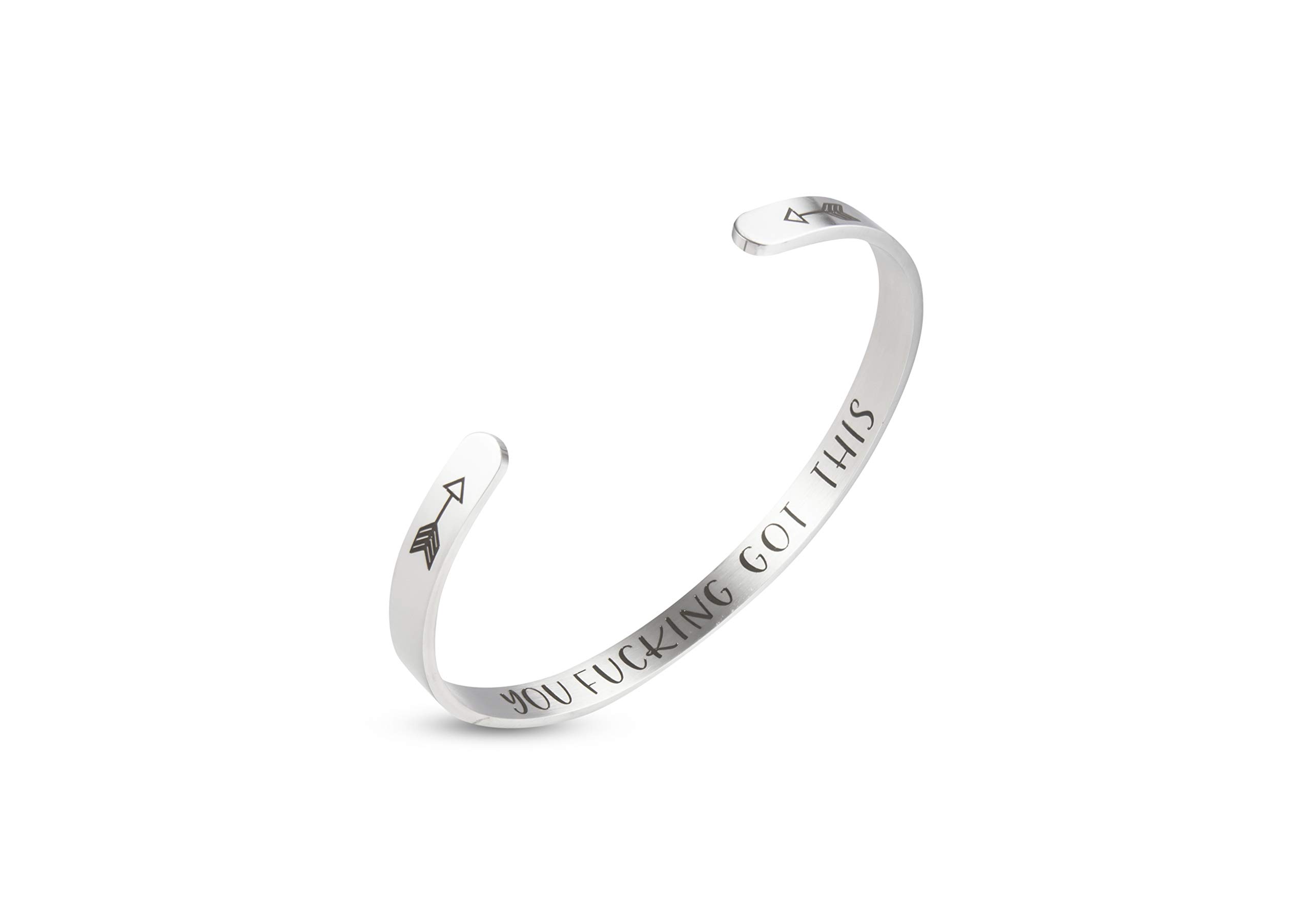 ANKINGPiiN Motivational Bracelets for Women & Men - Inspirational Jewelry Gift with Personalized Mantra Engraving - Birthday, Friendship Cuff Bangle in Gift Box - Perfect for Daily Wear, Gifting & Positive Affirmations