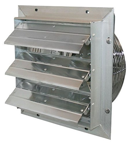 J and D 10 Inch Shutter Exhaust Fan with Power Cord - Wall Mount Ventilation for Home, Garage, Attic & Workshop Cooling