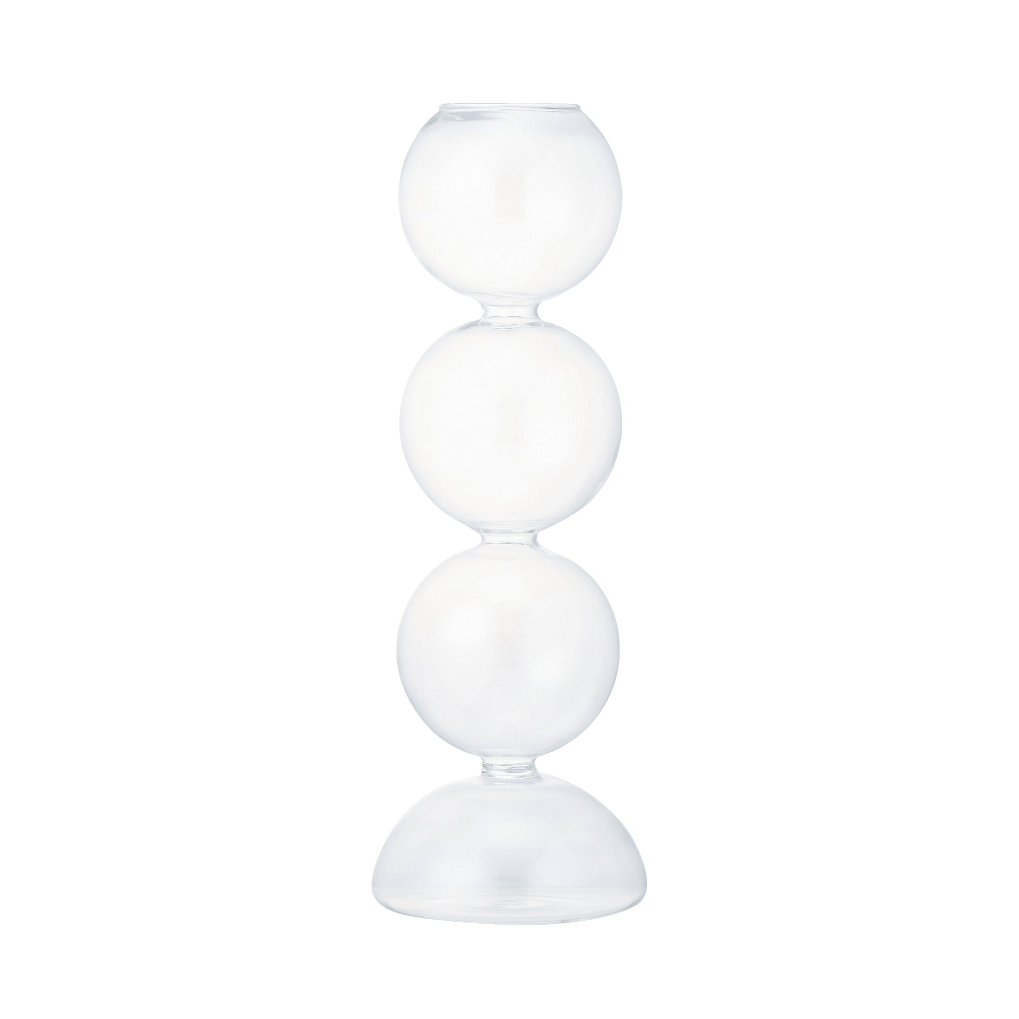 Clear Bubble Glass Flower Vase - Medium Size for Home Decor, Wedding Centerpieces & Tabletop Arrangements