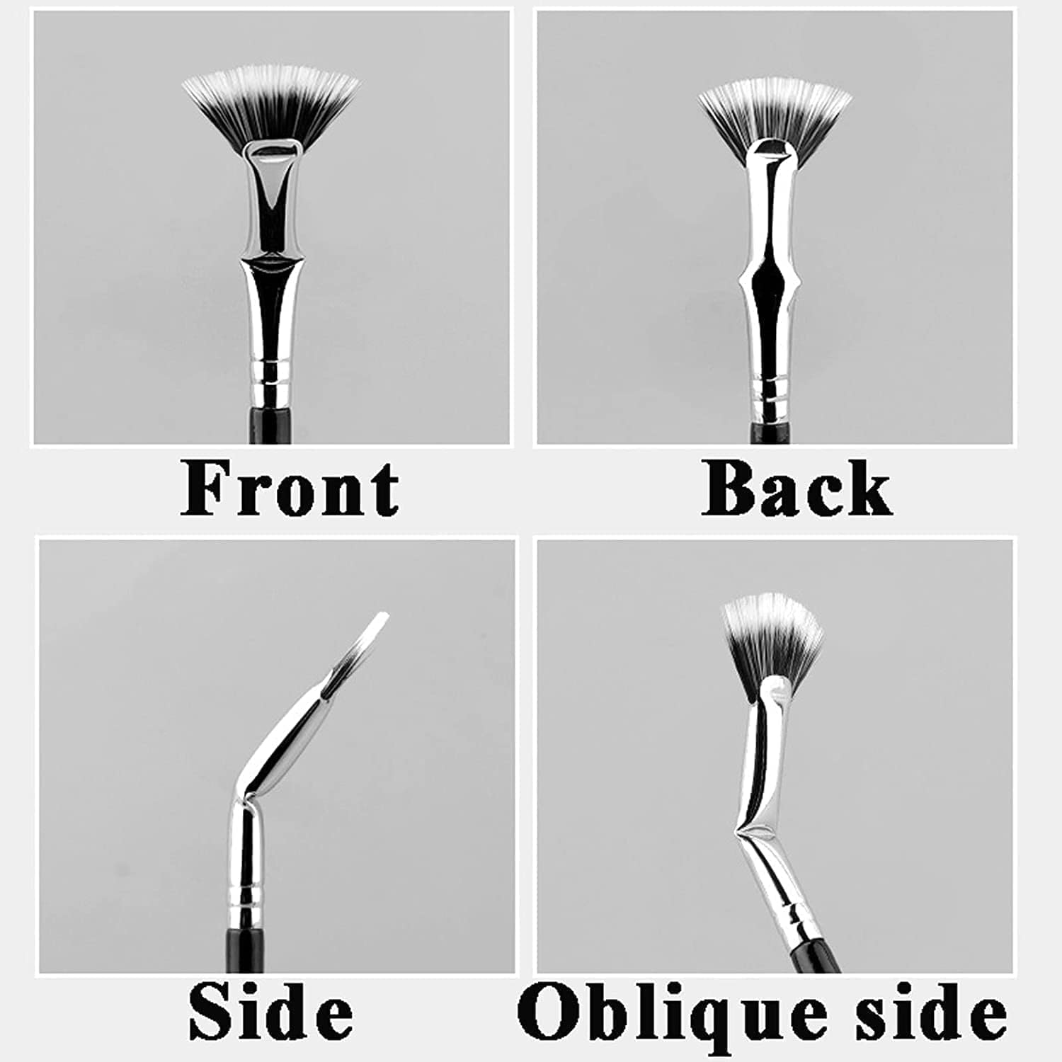 Anjoize Dolly Mascara Fan Brush - 2 Pack Angled Eyelash Brushes for Fluffy Lashes, Portable Folding Cosmetic Brush Set for Professional Makeup Application - Perfect for Travel, Home & Salon Use