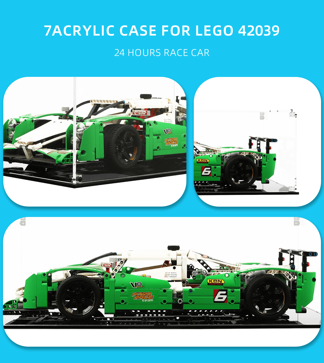 LEGO 42039 24 Hours Race Car Display Case - Clear Acrylic Showcase for LEGO Technic Model - Perfect for Home Decor, Office Display & Collector's Showcase