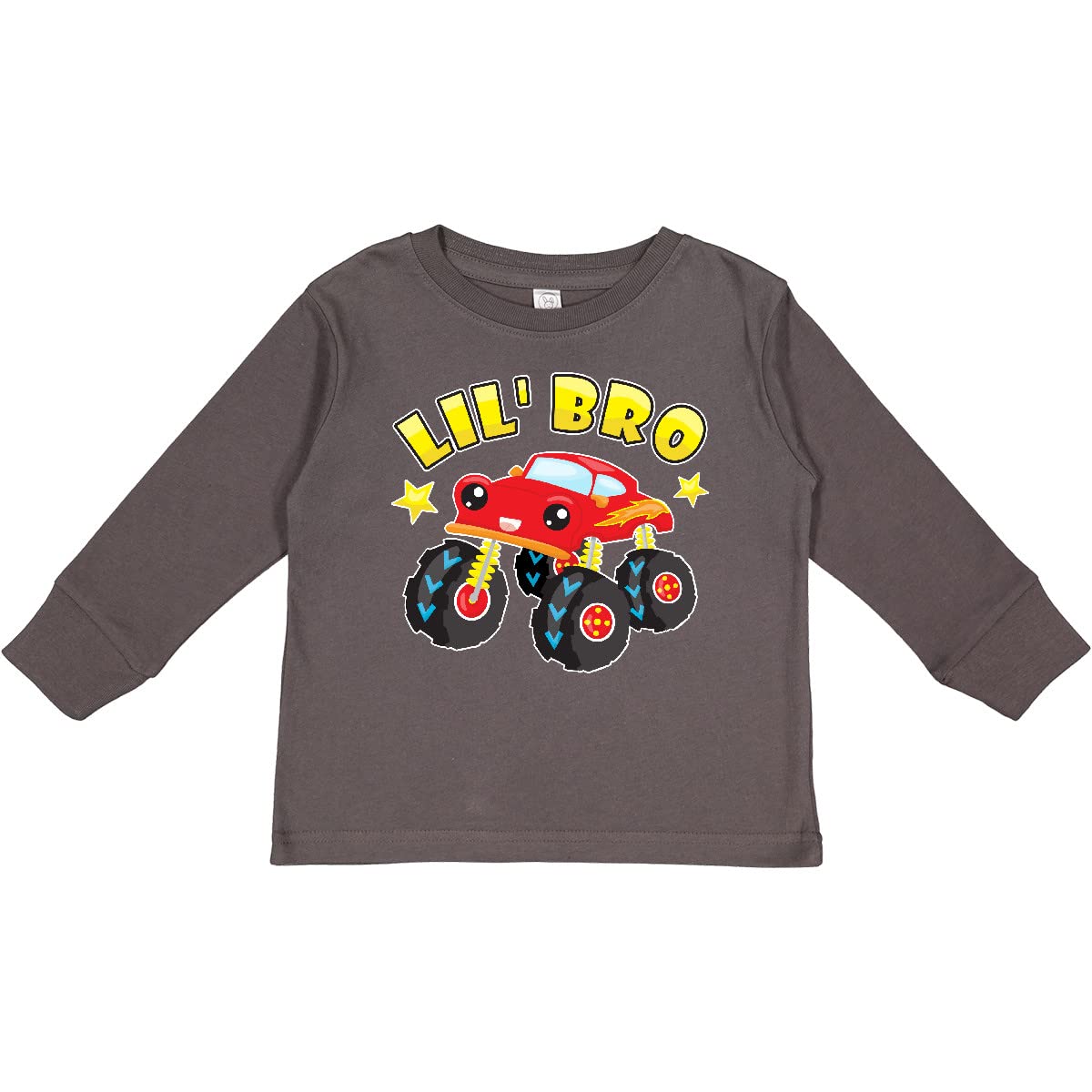 Inktastic Monster Truck Little Brother Toddler Long Sleeve T-Shirt for Boys - Cute Graphic Tee for Playdates, Birthday Parties & Everyday Wear