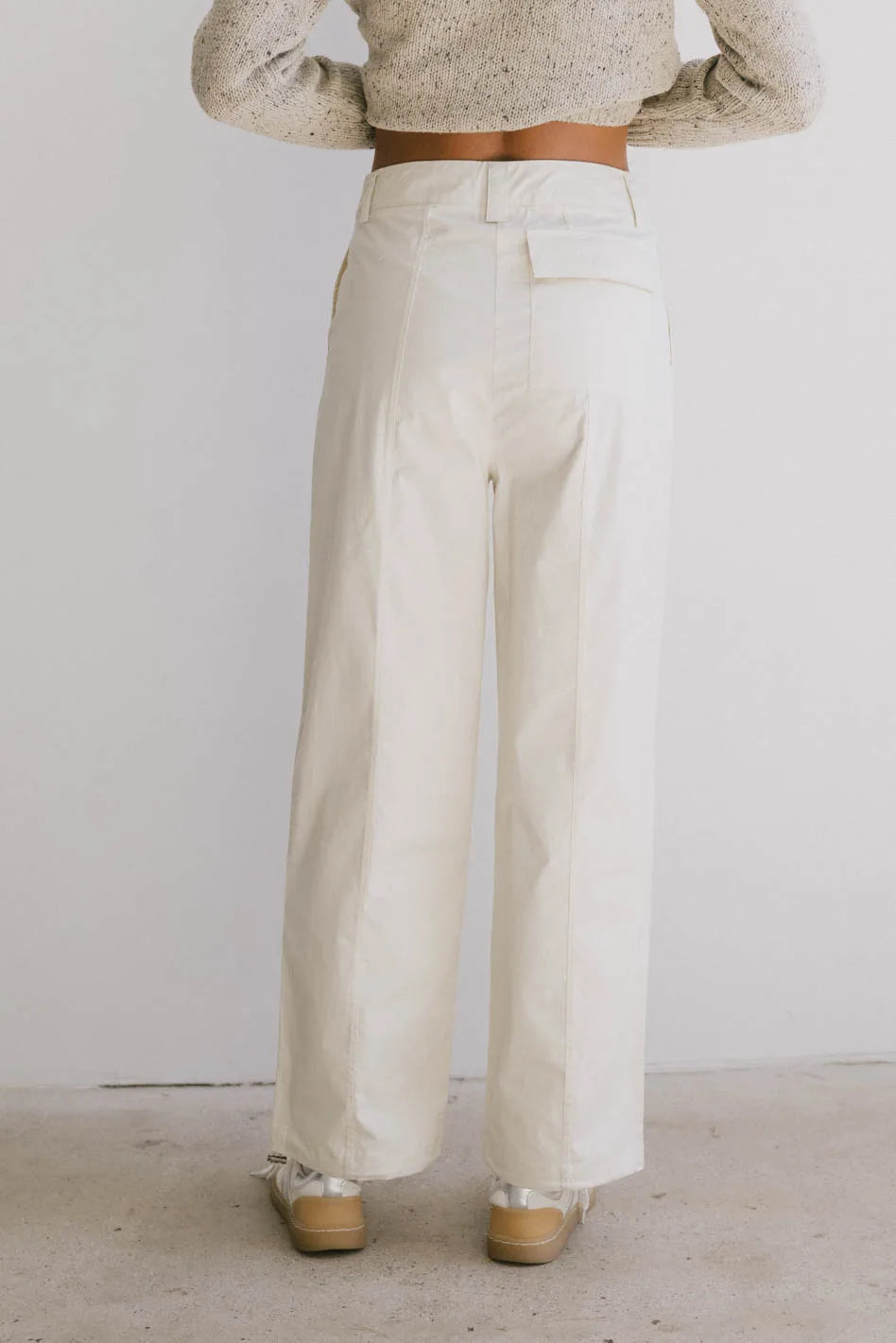 Frank and Oak Emma Wide Leg Pants for Women - Cream High Waisted Comfortable Linen Pants | Perfect for Casual Wear, Office Outfits & Summer Vacations