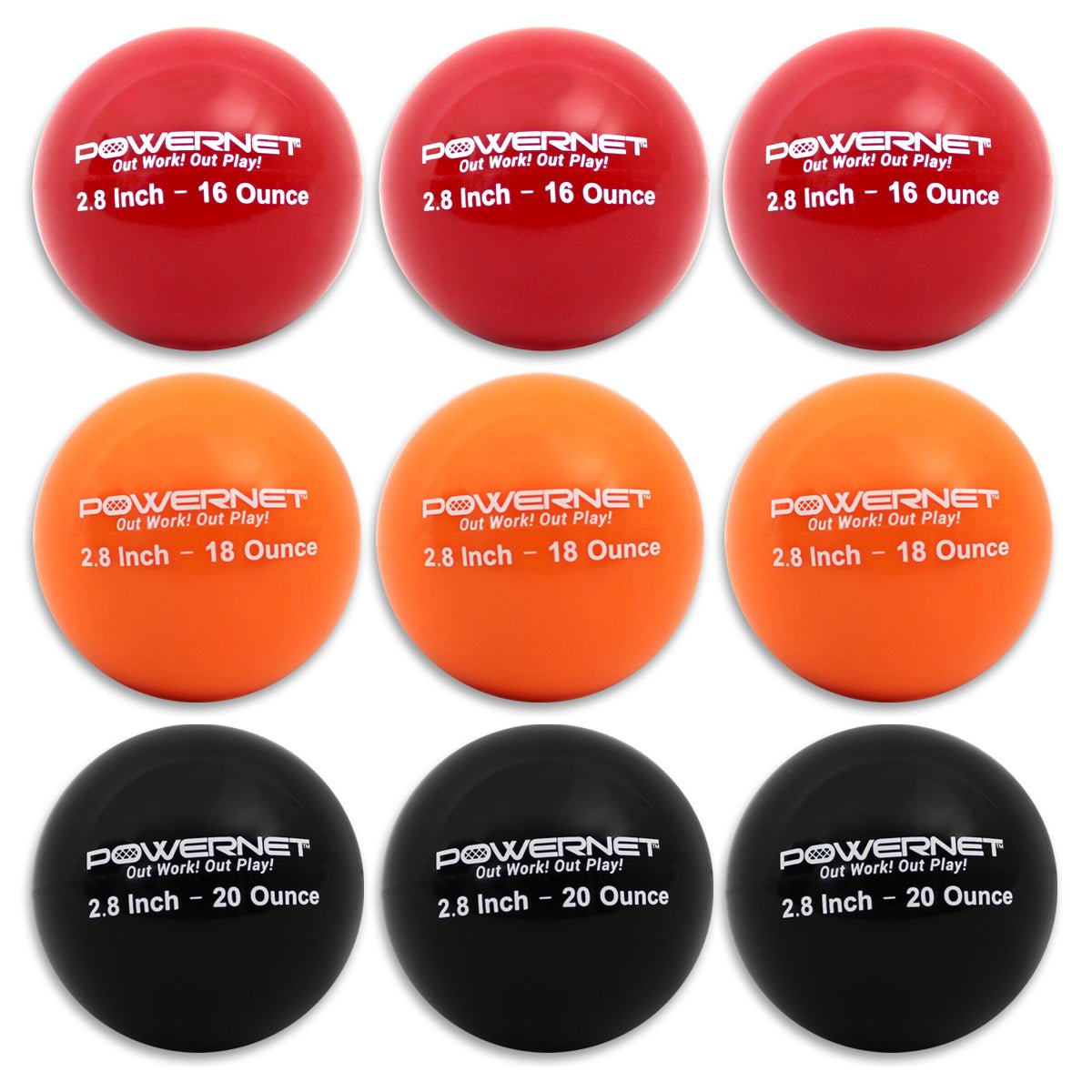 PowerNet 2.8 oz Weighted Baseball Training Balls - 9 Pack for Hitting, Batting Practice & Progressive Swing Training - Perfect for Baseball Players, Coaches & Youth Athletes