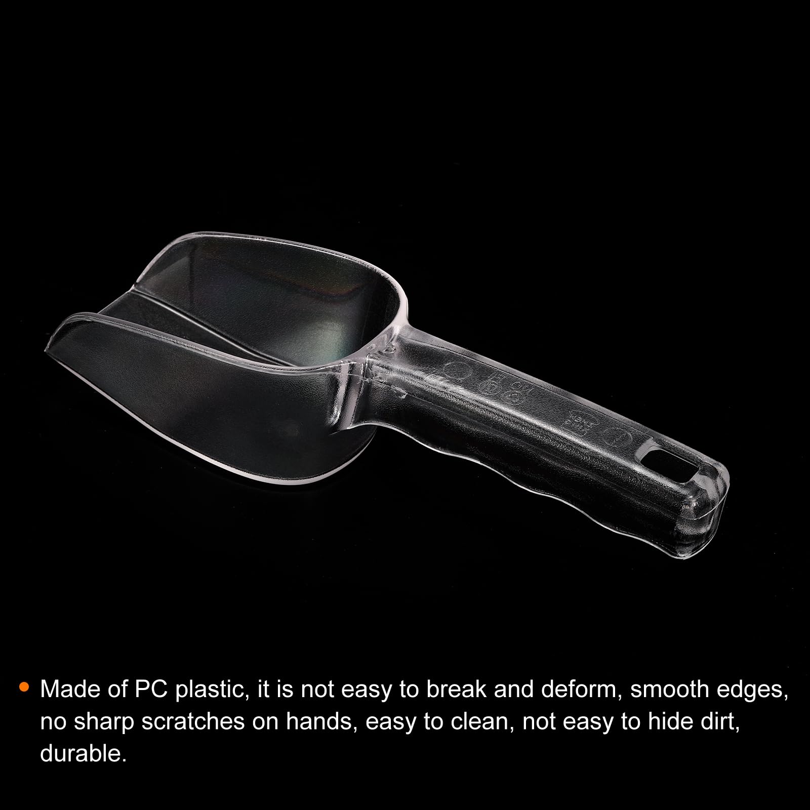 PATIKIL 2 Pack Ice Scoop - Durable PC Plastic Small Ice Maker Shovel for Kitchen, Flour, Cereal & Sugar - Clear Utility Handle Scoop for Home, Bars & Restaurants