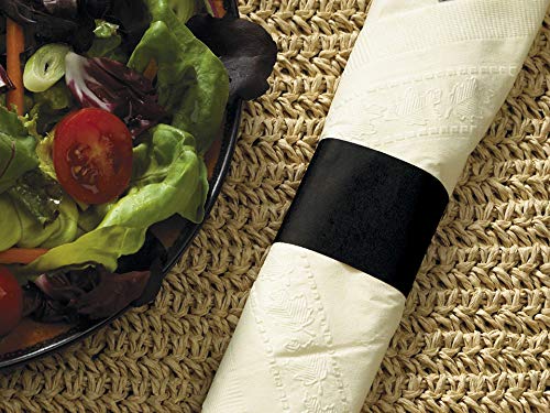 Hoffmaster Black Paper Napkin Bands 4.25 x 1.5 Inch - Bulk Pack of 5000 - Perfect for Weddings, Parties, Restaurants & Catering Events