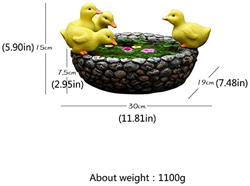 Durable Resin Flower Pot for Hydroponic Plants - Outdoor Garden, Courtyard, Home & Office Decoration - Duck-Shaped Planter with Drainage Holes (Perfect for Succulents, Herbs & Small Flowers)