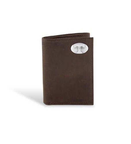 Genuine Tennessee Leather Crazy Horse Brown Trifold Wallet for Men - RFID Blocking, Multiple Card Slots & ID Window - Perfect for Everyday Use, Travel & Business