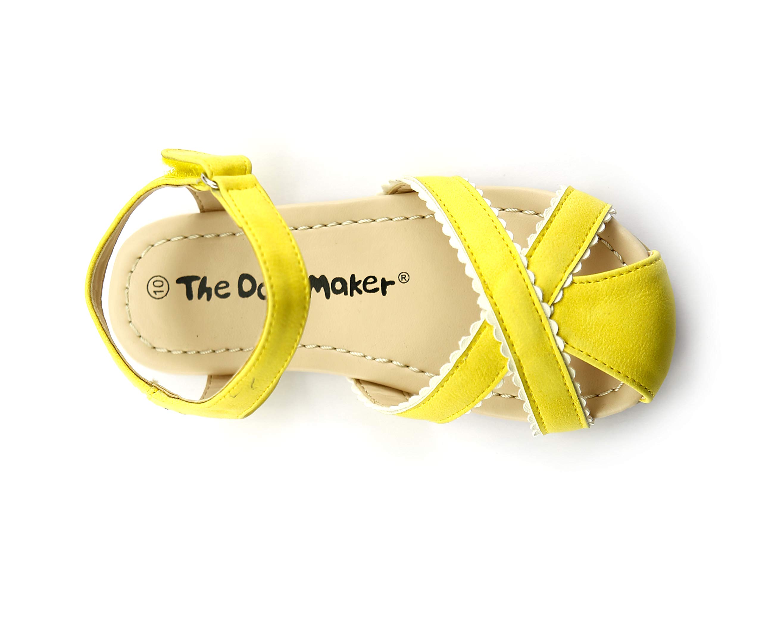 **The Doll Maker Girls' Summer Outdoor Strap Sandals – Flat Comfortable Shoes for Toddler & Little Kid – Perfect for Beach, Park & Playtime**