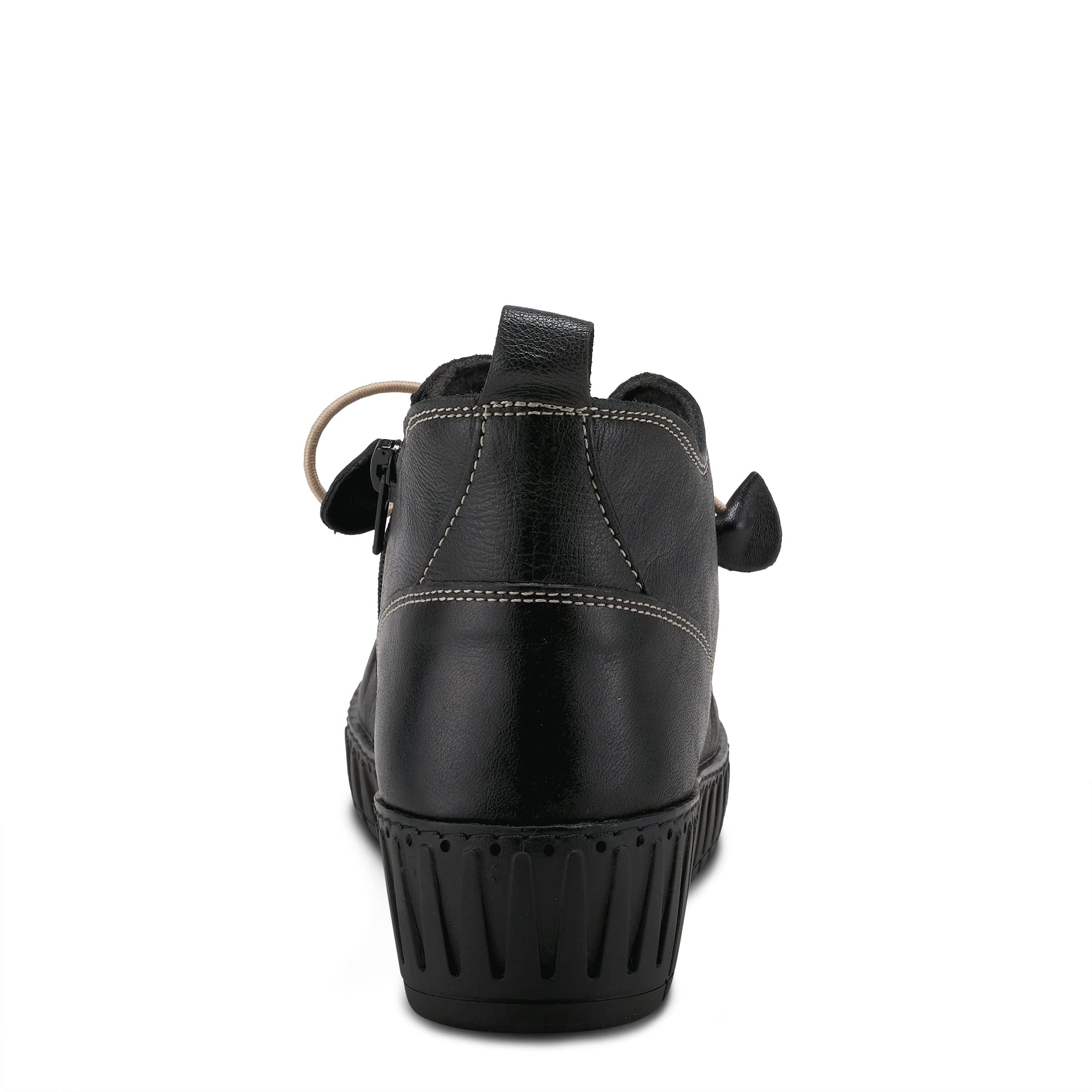 **Spring Step Nespea Women's Waterproof Leather Ankle Boots with Zipper - Low Heel Western Style Booties for Casual & Outdoor Wear**