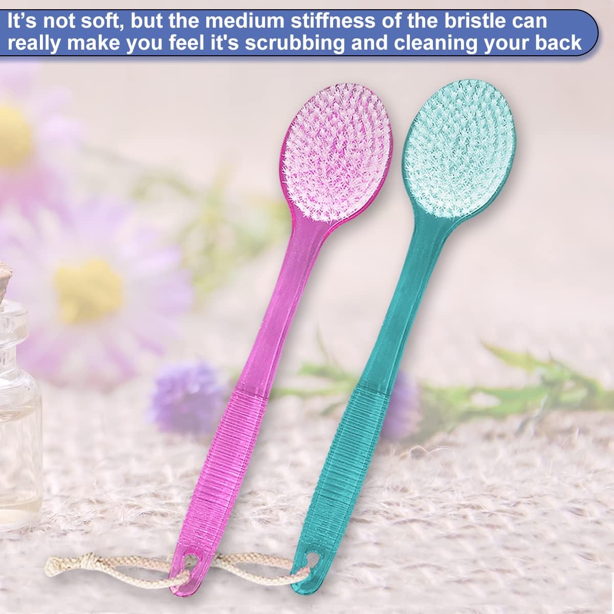 KYNA Long Handle Soft Bristle Bath Brush - Exfoliating Body Scrubber for Men & Women (Random Colors) | Back Scrubber for Shower, Bath & Spa | Perfect for Exfoliation & Deep Cleaning