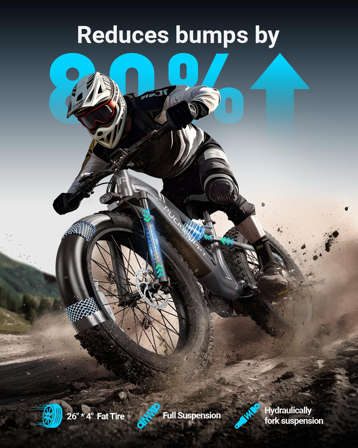 **960W 48V 20AH Electric Bike for Adults - 28MPH Fat Tire Mountain & Beach E-Bike, 26