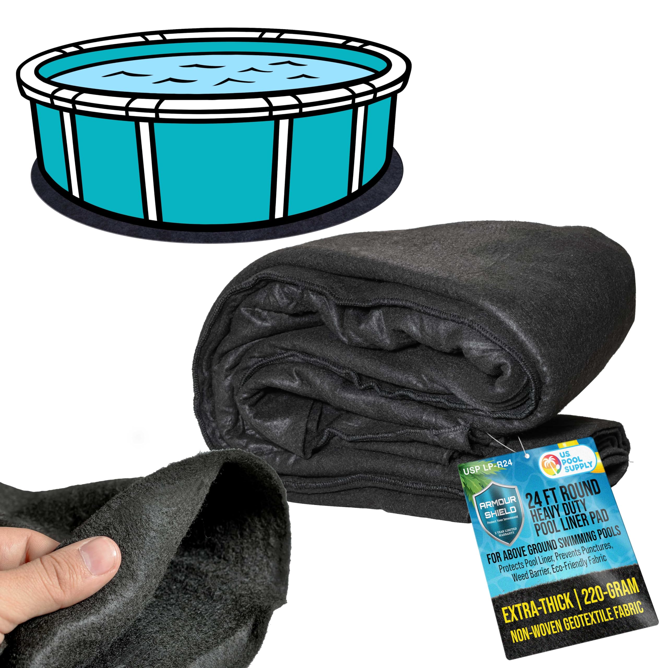 Heavy Duty 24-Foot Round Above Ground Pool Liner Pad - Durable Weed Barrier Protects Swimming Pool Liners from Punctures | Extends Liner Life | Eco-Friendly Fabric | Perfect for Backyard, Inground, and Family Pool Protection