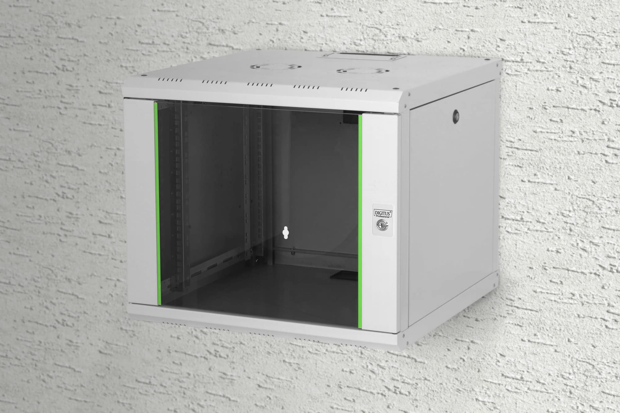 DIGITUS 19-Inch 9U Wall Mount Network Server Rack Cabinet - 600mm Depth, 100kg Load Capacity - Grey - Ideal for Data Centers, IT Rooms & Home Offices