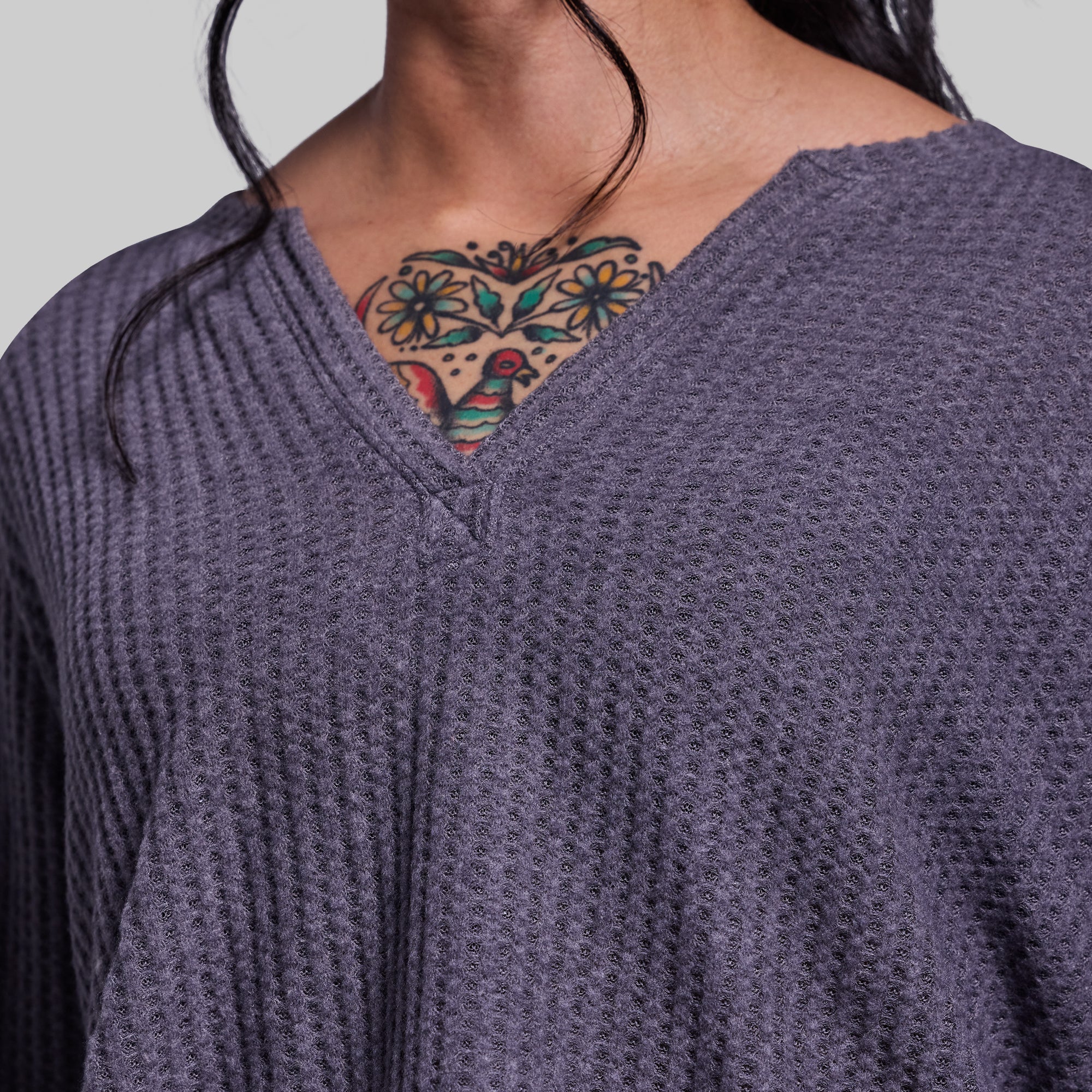 R and R Waffle Long Sleeve Shirt - Soft Cotton Thermal Top with Elephant Print | Cozy Winter Wear for Men & Women | Perfect for Casual Outfits, Layering & Cold Weather Fashion