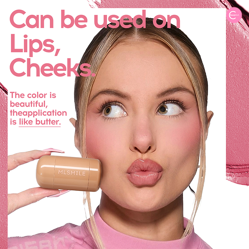 MLSMILE Pocket Blush Stick - Creamy Cheek Makeup for Natural Flush, Portable & Long Lasting - Perfect for Travel, Daily Use & On-the-Go Touch Ups