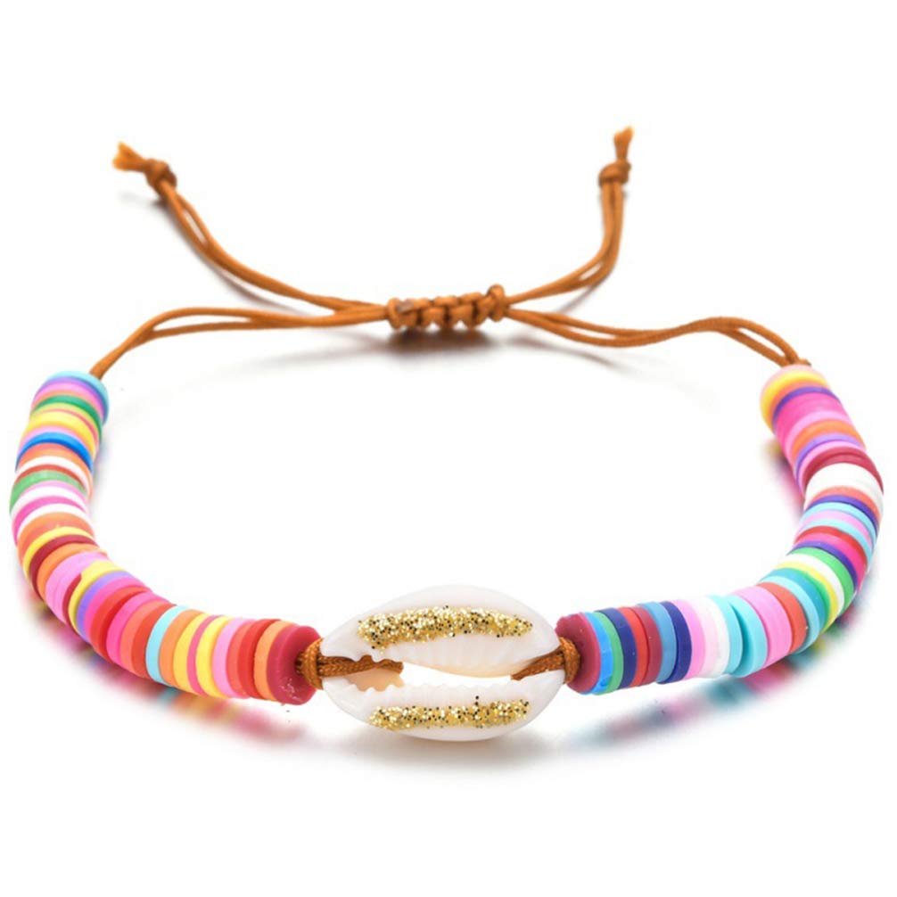 TENDYCOCO 5pcs Natural Seashell Bracelet & Anklet Set - Hawaiian Cowrie Shell Wrist Chain for Women, Ladies Beach Jewelry - Perfect for Summer Vacation, Mother's Day Gift & Boho Fashion Accessories