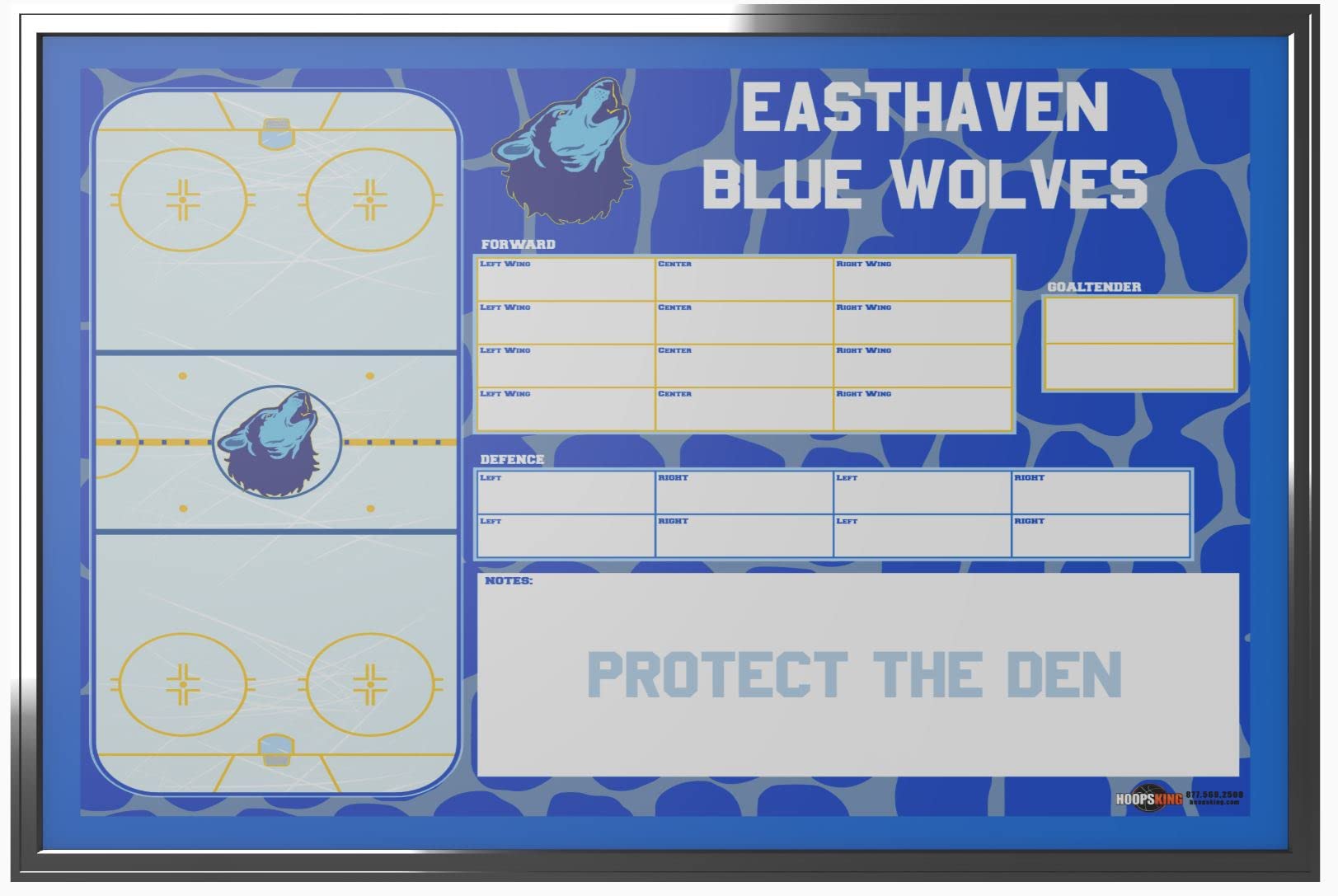 Custom Hockey Locker Room Whiteboard 36